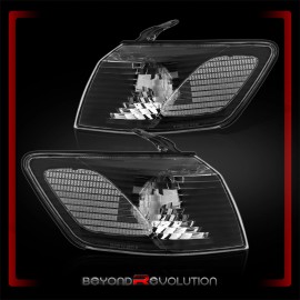 Beyond Revolution For 2000-2001 Toyota Camry Black Side Corner Lamps Clear Turn Signal Park Lights