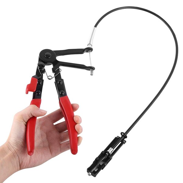 Auto Car Oil Water Replacing Hose Clamp Tool, Long Reach Hose Clamp Pliers Clamp Clip with Flexible 65cm Wire Shaft, Long Wire Hose Clamp Pliers for Plastic and Metal 1.8cm-5.4cm Hose