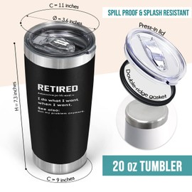 Funny Retirement Gift for men Women 2025-20 oz Stainless Steel Tumbler Retired Woman - Farewell Good Luck Gift to Mom, Wife, Sister, Boss, Coworker, Teacher, Nurse - retirement mug for military