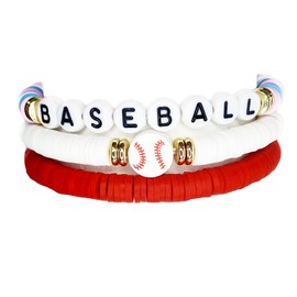 3PCS Baseball Volleyball Basketball Football Bracelet Kit for Women Gift Clay Be