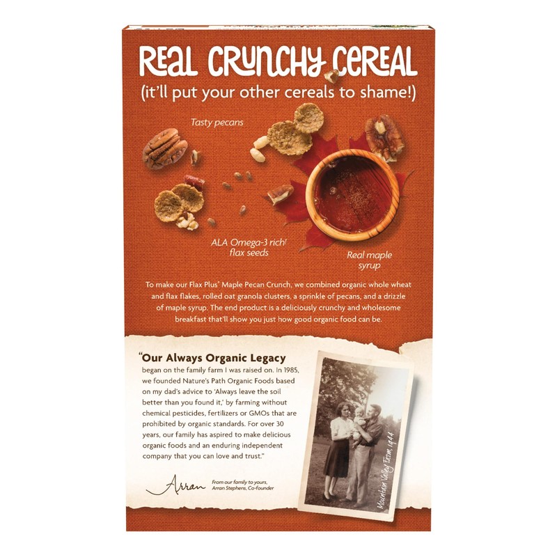 Nature's Path Organic Flax Plus Maple Pecan Crunch Cereal, 11.5