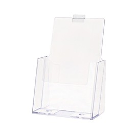 12 Pack Slatwall 5.5" Wide Brochure Holder for Leaflets and Booklets Clear Acrylic Space Saving Literature Display Rack in Retail Stores and Offices No Assembly Required by Marketing Holders