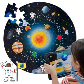 50pcs Solar System Puzzle. Smart technology uses augmented reality to bring Space to life. Learn facts about space! Solar System design 60cm Diameter. Large pieces ages 3+ requires compatible device