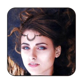 CAKURE Moon Head Chain Bohemia Gold Bronze Hair Chain Headpiece Vintage Forehead Jewelry Gypsy Headpiece Accessories for Women