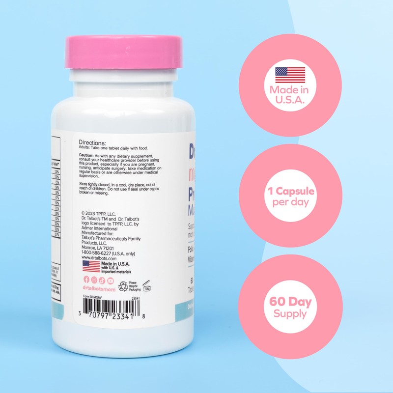 Dr. Talbot's Mom Prenatal Multi-Vitamin Daily Supplement - Folic Acid,