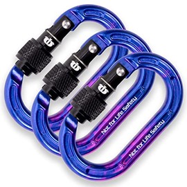 Rock-N-Rescue Omega Pacific Micro Raider Aluminum Keylock Screw-Lok 3-Pack | Compact, Durable Carabiners for Outdoor Gear | Climbers, Hikers, Outdoor Enthusiasts (Ultra-Violet)