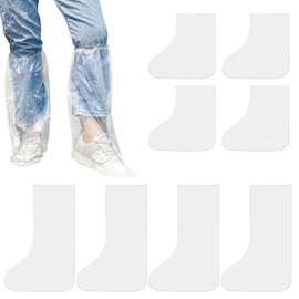 Pack of 8 Disposable Shoe Covers, Rain Cover, Waterproof Protective Covers, Non-Slip Transparent Plastic, 4 Long and 4 Short