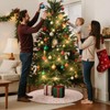 Lanpn Christmas Tree Skirt 30 inch, Velvet Xmas Tree Skirt