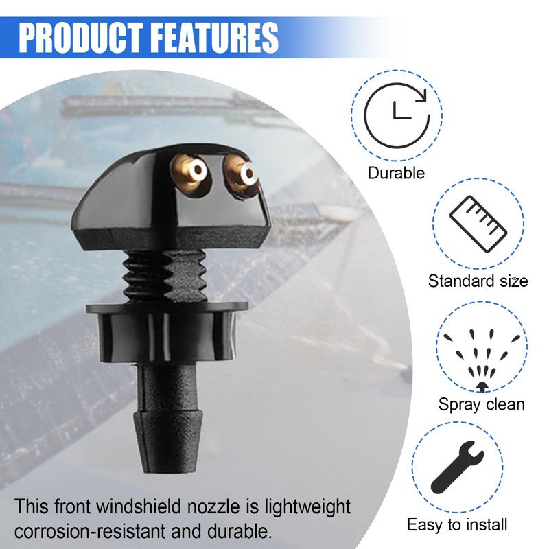 ZIMISI Car Front Windshield Washer Nozzles, Double-Hole Auto Wiper Water