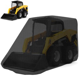 ZHMIZHAM Skid Loader Cover with Zipper, Track Loader Cover Waterproof, Skid Steer Loader Cover, Oxford Cloth (134 * 79 * 77inch,Black)