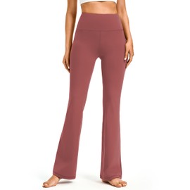 AFITNE Yoga Pants for Women Bootcut Pants with Pockets High Waisted Workout Bootleg Yoga Dress Pants Flared Gym Pants Pink - XS