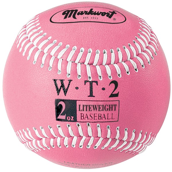Markwort Weighted Leather Covered Baseball, 9-Inch, 2-Ounce, Pink