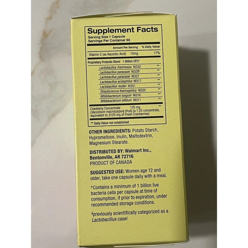 Spring Valley Womens Probiotic Vegetarian Capsule Dietary Supplement 60