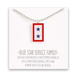Happy Kisses Blue Star Service - Collar con diseño de bandera con colgante de estrella azul para mamá, una, dos y tres estrellas, tarjeta de mensaje, 45.72cm, Metal,