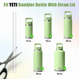 Diumepo 5 Pcs Replacement Straws for Rambler YETI Bootle, Reusable Straws Compatible with YETI Rambler Jr. 12 oz, 18oz, 26oz, 36oz, 64 oz Insulated Bottle, Accessories for Yeti Bottle, BPA free