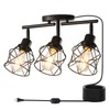 vivihobb Dimmable Black Plug in Track Lighting Kit,3 Light Plug