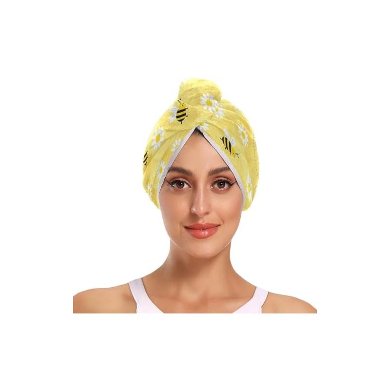 Toalla de cabello de secado rápido con botón suave, ligera,