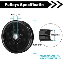 Cluparis AM106627 Idler Pulley for John Deere Mower, AM121602 Flat Idler Pulley Fit for John Deere LT133 LT160 F725 X320 GT235 LT155 GT225 Scotts Z445 Z425 Lawn Mower Tractor with 42C 48 48C Deck