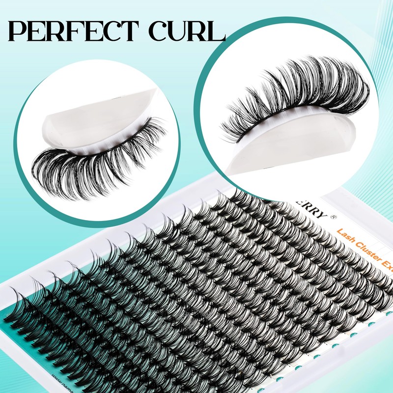GEMERRY Individual Eyelash Set 80D Cluster Eyelashes 0.07 D Crul