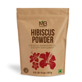 MB Herbals Hibiscus Powder | 227g | Half Pound | Hibiscus sabdariffa Flower Powder | for Refreshing Tea & Hair Care