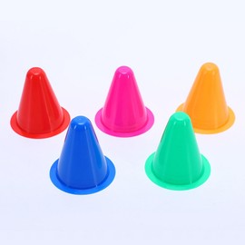 LGEGE 80 Pack 7.8x8.5cm Mini Sports Cones in 5 Colors (Red, Green, Blue, Pink, Orange) for Soccer, Basketball, Agility Training, Indoor & Outdoor