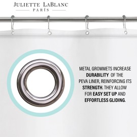 Juliette LaBlanc Chloride Free Biodegradable PEVA 72" x 72" Peva Shower Curtain Liner, Frosty