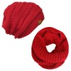 allydrew Thick Knitted Winter Infinity Scarf and Slouchy Beanie Set,