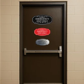 Signs ByLITA Victorian Emergency Exit Only Sign - Easy Installation | Durable Wall or Door (Brushed Gold) - Small