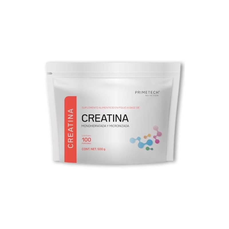 Primetech Nutrition Creatina Monohidratada Micronizada en Polvo 500 gr