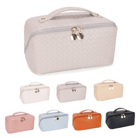 Neoviva Cosmetic Pouch, Small Items, Pouch, Cosmetics Pouch, Large Capacity, Makeup Pouch, Travel, Cosmetic Storage Bag, GRAY