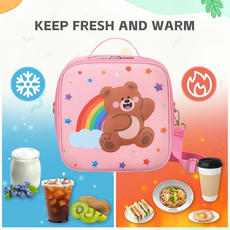 HAWEEK Lunch Bag With Adjustable Shoulder Strap, Insulated Lunch Bag