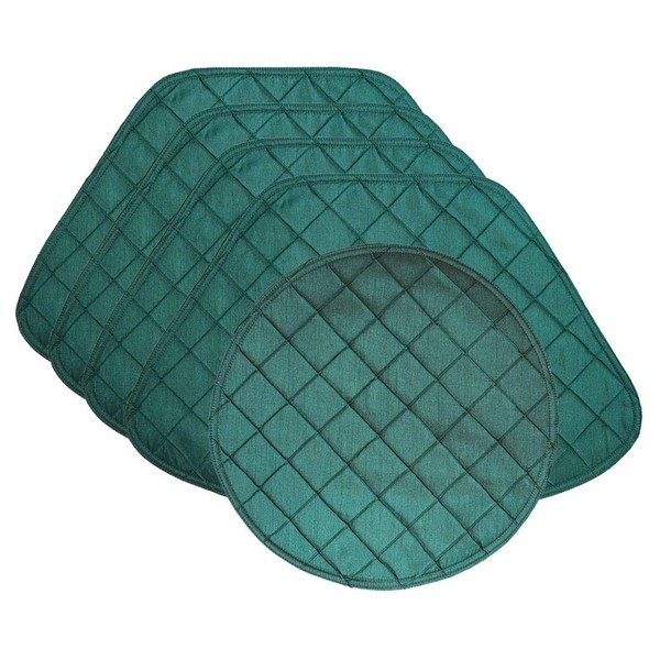 Sweet Pea Linens Forest Green Pintucked Wedge-Shaped Placemats - Set