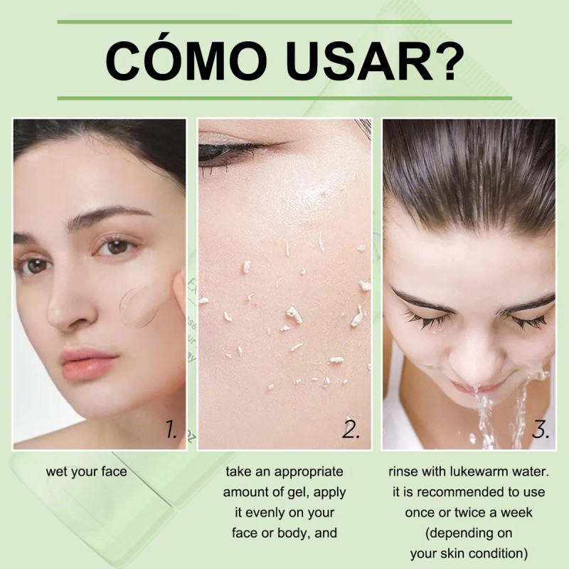 Gel Exfoliante Purificante Facial Eliminar Acné Cabeza Negra