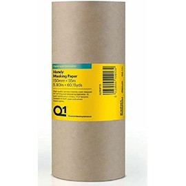 Q1 Handy Masking Paper Roll 55m - Multi Size Protective Sheets -Quality Paint Sealing (15cm x 55m)