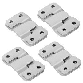 4Pcs Headboard Wall Fixings Brackets, Flush Concealed Mount Bracket, Stainless Steel Heavy Duty Picture Hanging, Universal Furniture Connector Large Z Clip Brackets for Pictures Mirrors Frames
