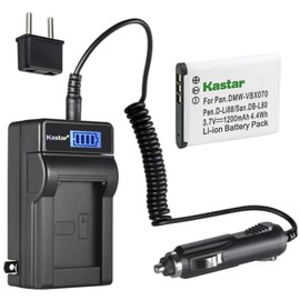 Kastar 1-Pack DB-L80 Battery and LCD AC Charger Compatible with Sanyo Xacti VPC-CG10, VPC-CG10BK, VPC-CG10EXBK-B, VPC-CG10EXP-B, VPC-CG10EXW-B, VPC-CG10GX, VPC-CG10P, VPC-CG20, VPC-CG20BK Cameras
