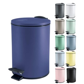 Spirella Adelar Bin 3 Litres Stainless Steel with Automatic Close and Inner Bucket, Soft Close, Matte, Dark Blue