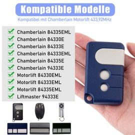 pepape Pack of 2 Garage Opener Handheld Transmitter Compatible with Chamberlain 84335EML, 84333E, 94333E, 433.92 MHz Garage Remote Control Duplicator for MLR 500/750/850