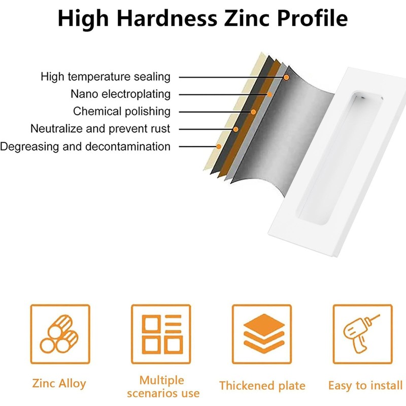 MOROBOR 2 Pack Recessed Finger Flush Pulls, Warm White Rectangular