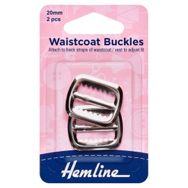 Hemline H463/SIL | Nickel Vest/Waistcoat Buckle 20mm | 2 Pieces