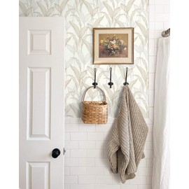 Heroad Peel and Stick Wallpaper Boho Contact Paper Modern Neutral Beige Leaf Wallpaper Removable for Bedroom Cabinets Self-Adhesive Decoration Thicken Vinyl Thicken 17.3In x 28.2Ft