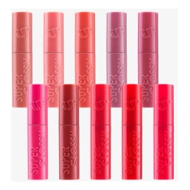 Lip Gloss Super Glossy Pink Up - Kit 10 Piezas Colección 10 Piezas Y Cosmetiquera