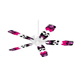 Pink Diamond Skull - Ceiling Fan Skin Kit fits most 42 inch fans (FAN and BLADES SOLD SEPARATELY)