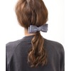 Vingtaine H7403-GY Ruffled Ribbon Barrette, Cute, Adult, Cute, Hair Clip,