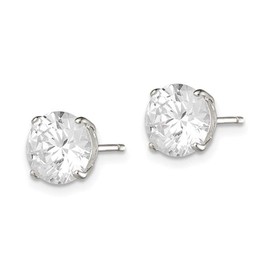 4.00 Carat (ctw) Cubic Zirconia (CZ) (CZ) Solitaire Stud Earrings in Sterling Silver
