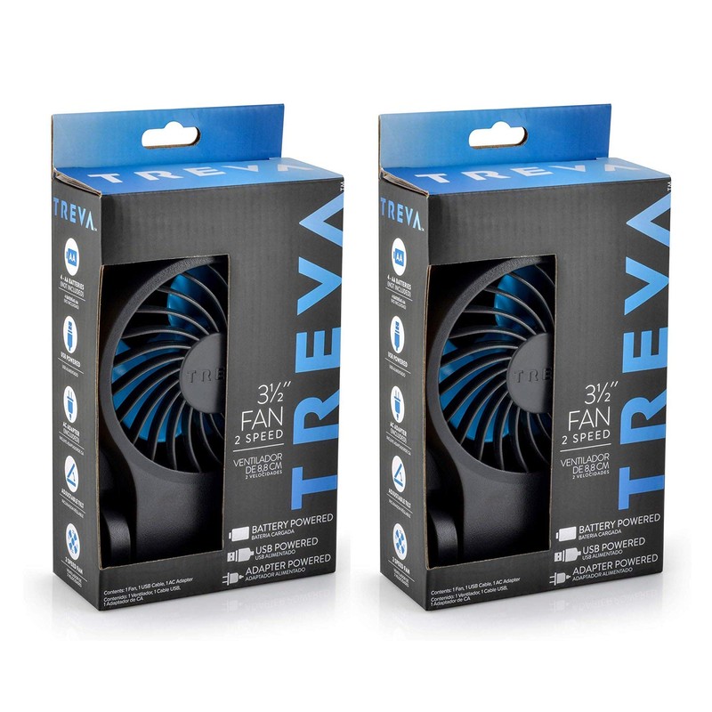 Treva 3.5 Inch Portable Desk Fan with USB Port -