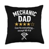 Mechanic Dad Fixes All Except WiFi Funny Quote Throw Pillow