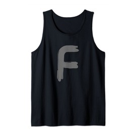 Creative Bold Dark Grey Letter F - Alphabet - Marker Design Tank Top