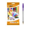 BIC Cristal Multi Colour Ballpoint Pens, Assorted Colors Every-day Biro Pens with Wide Point (1.6mm), Pack of 20