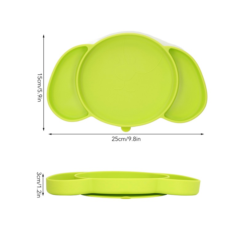 Kids Divided Plates Safe Silicone Foldable Prevent Slipping Toddler Suction